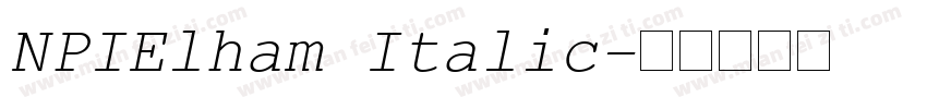 NPIElham Italic字体转换